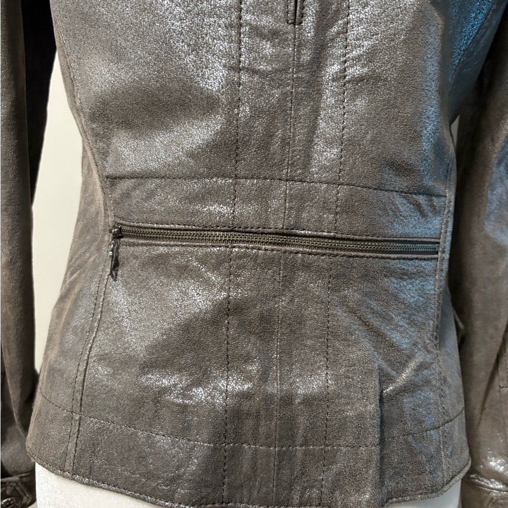 Danier Metallic Leather Moto Style Jacket - Picture 10 of 16